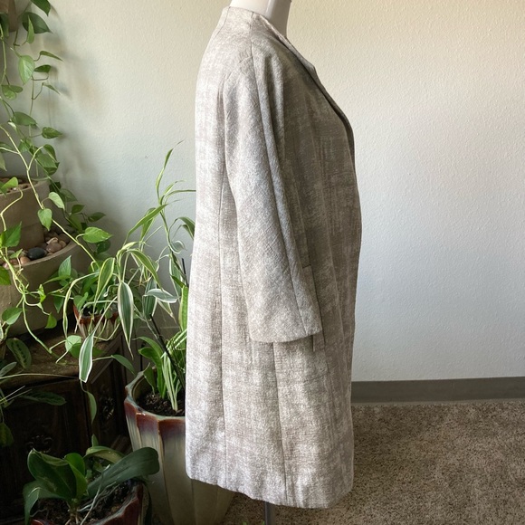 Eileen Fisher Beige Ivory 54% Cotton 26% Polyester Long Jacket size PS - Picture 6 of 12